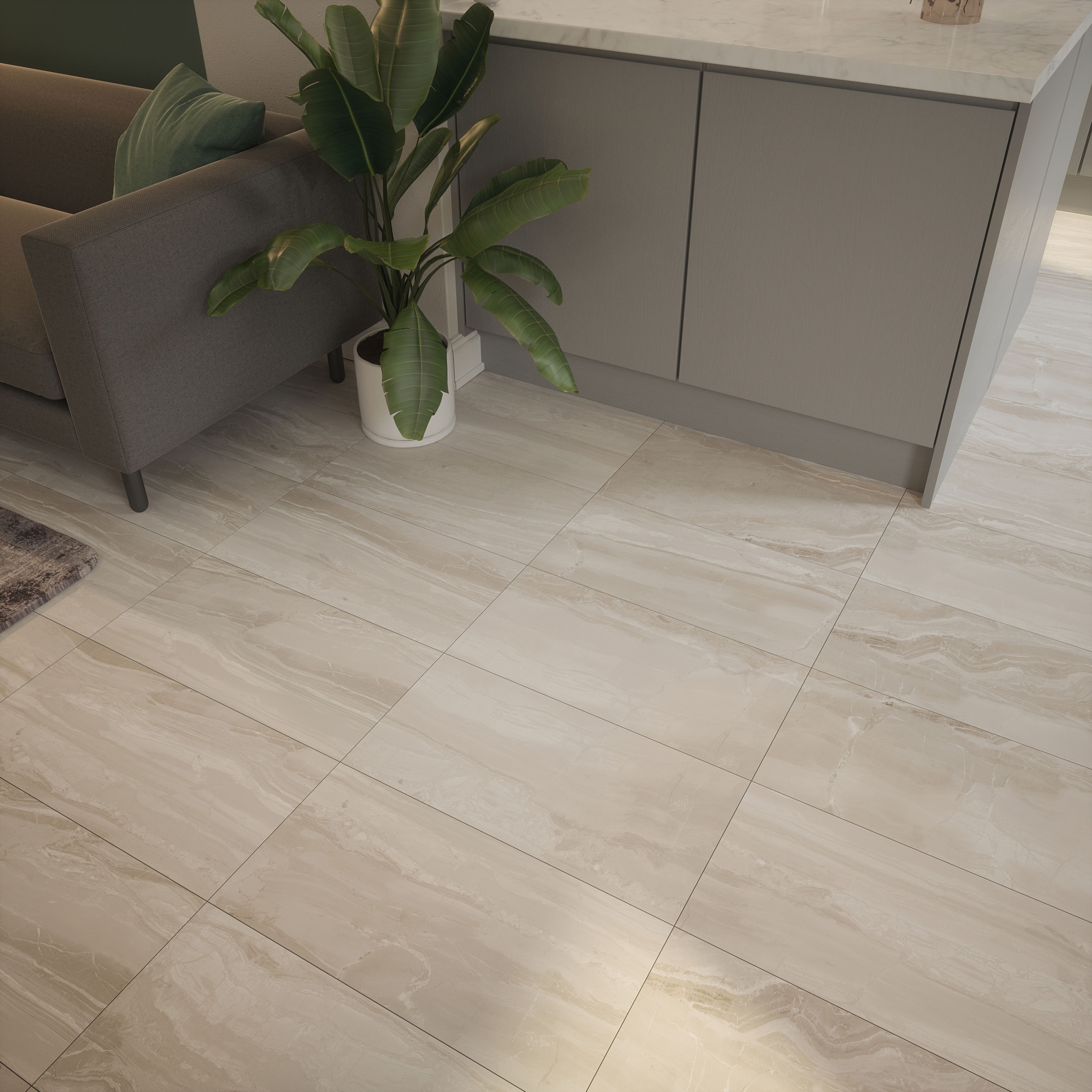 Johnson Tiles Orkney Grey Matt Stone effect Ceramic Indoor Wall & floor ...