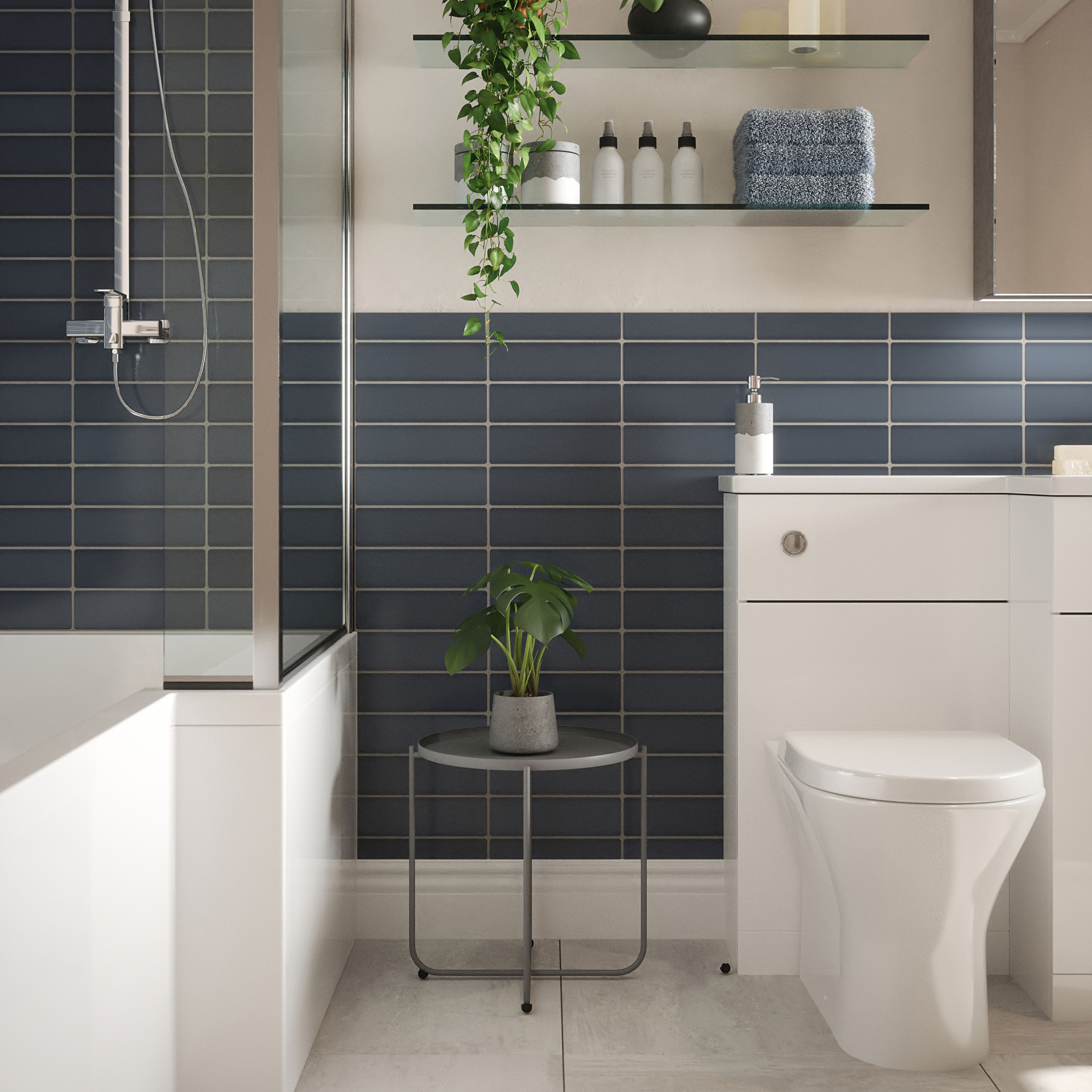 Johnson Tiles South Bank Dusk Gloss Ceramic Indoor Wall Tile, Pack of ...