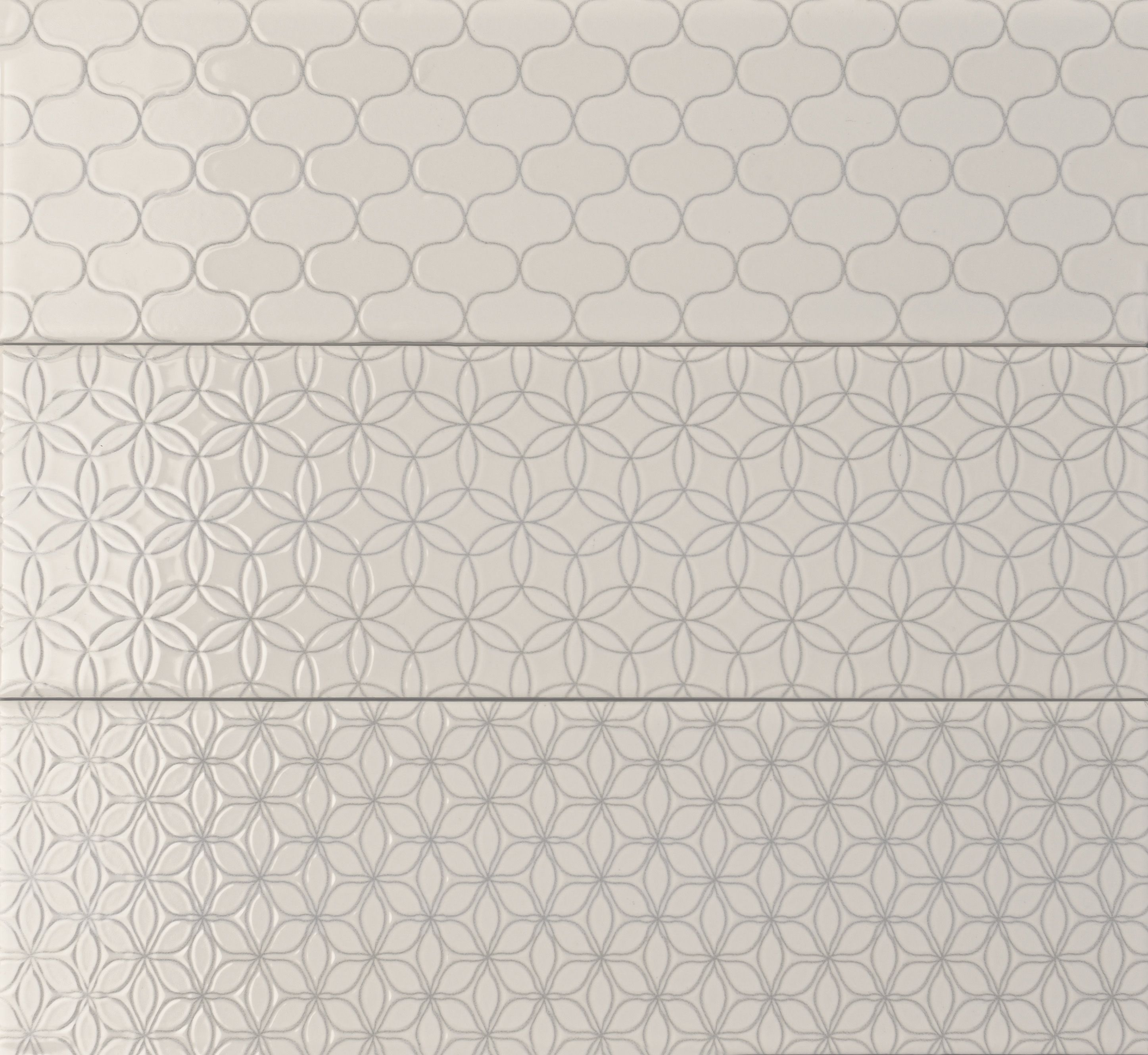 Johnson Tiles Tangier Ivory Gloss Patterned Textured Ceramic Indoor Wall Tile, Pack of 54, (L)245mm (W)75mm
