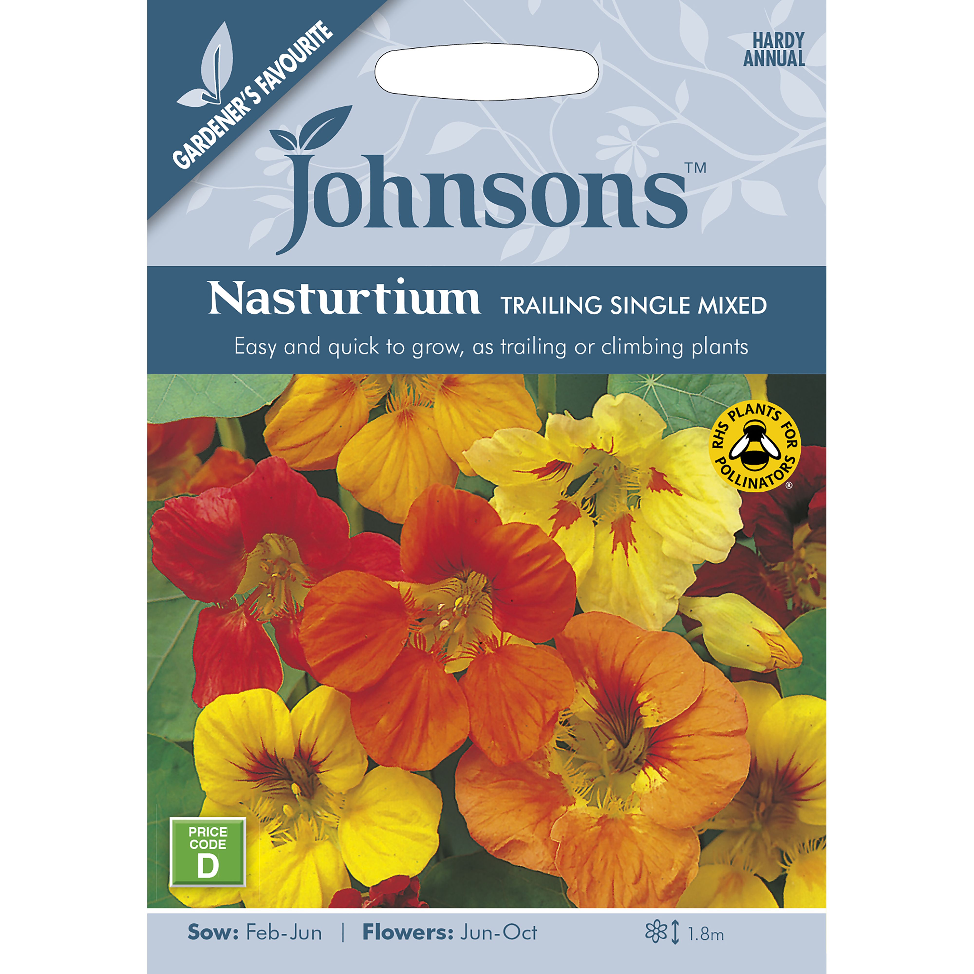 Johnsons Trailing Single Mixed Nasturtium Seed