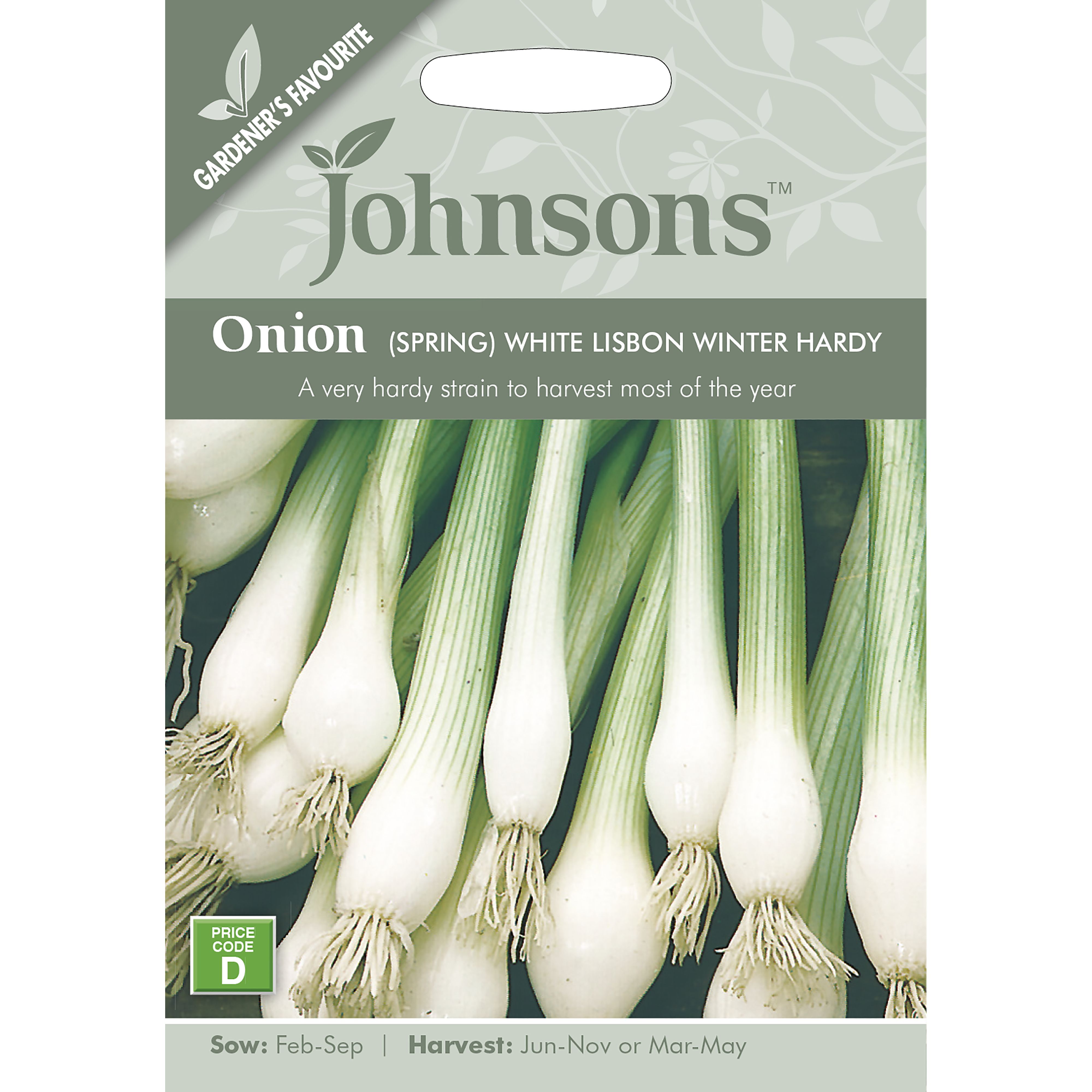 Johnsons White Lisbon Winter Hardy Spring onion Spring onion Seeds