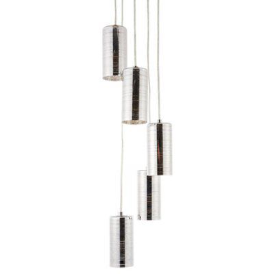 JoJo Glass & metal Chrome effect 5 Lamp LED Ceiling light