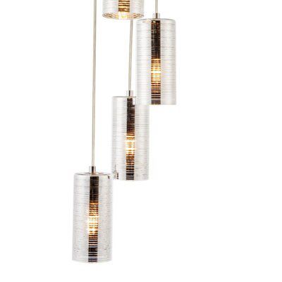 JoJo Glass & metal Chrome effect 5 Lamp LED Ceiling light