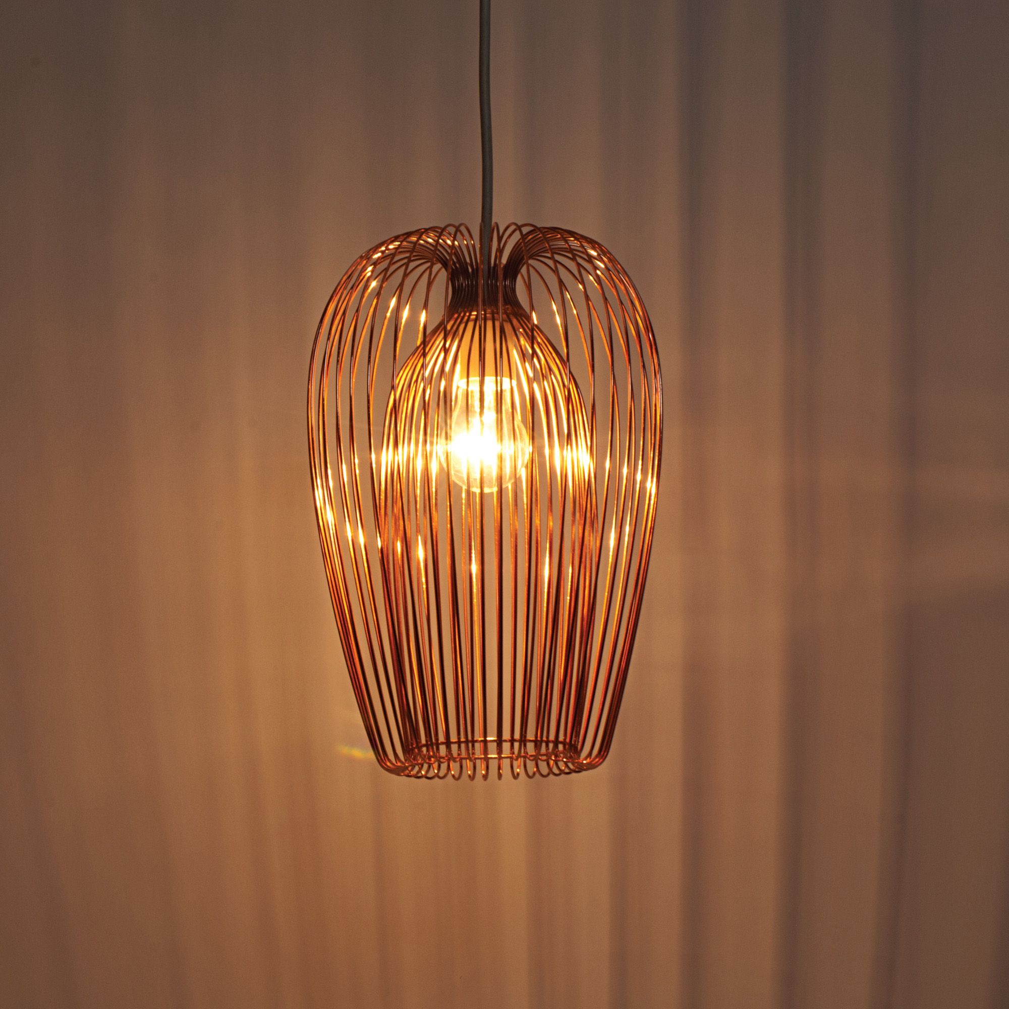 Contemporary Modern Copper Wire Ceiling Pendant Chandelier Light Shade Shelly Lighting