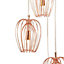 Jonas Pendant Steel copper effect 5 Lamp LED Ceiling light