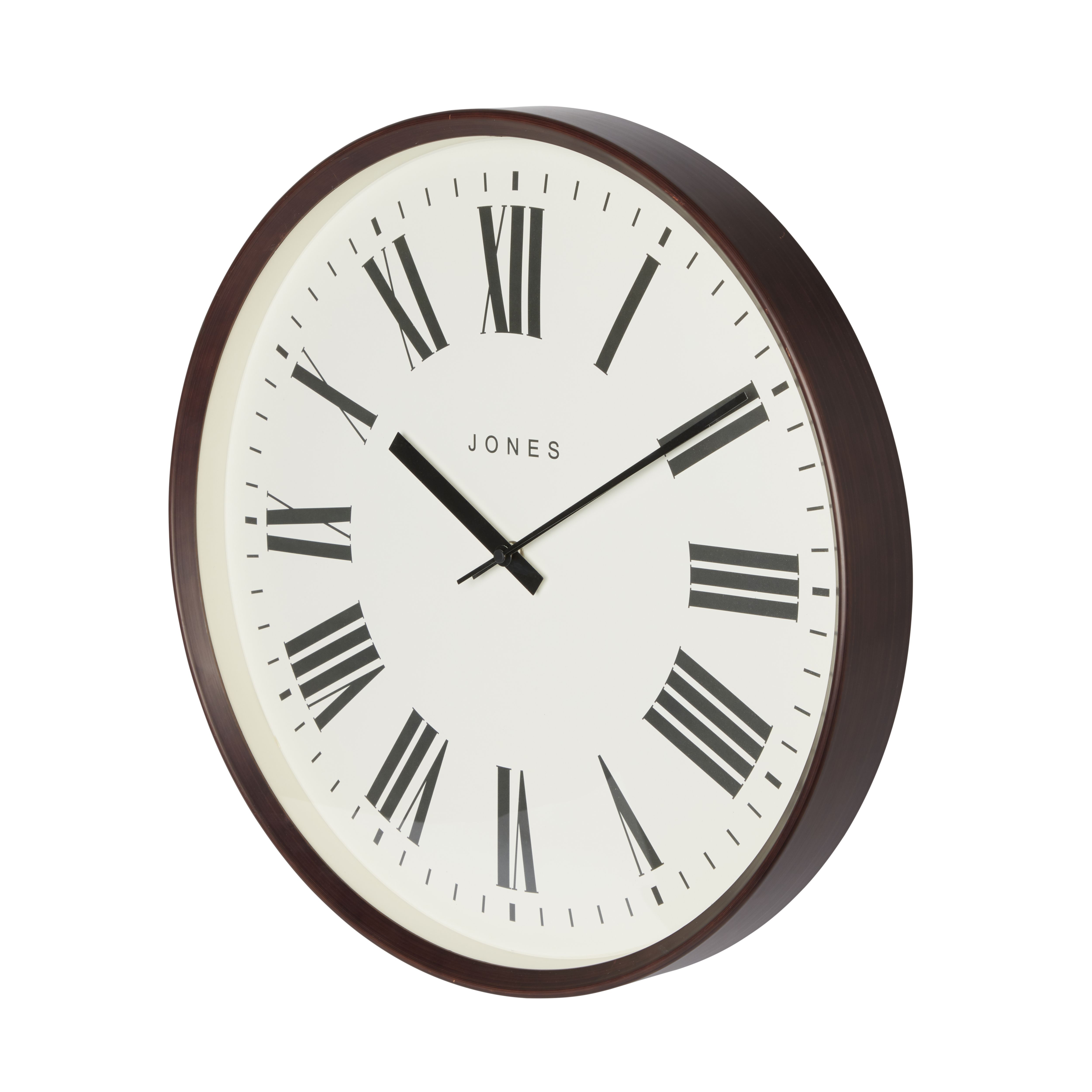 Jones Barber Contemporary Dark wood Quartz Clock DIY at B&Q