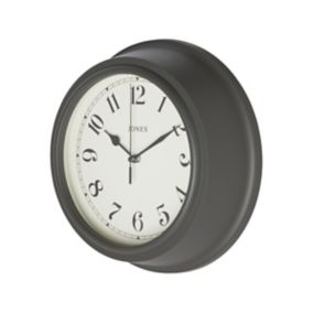 Jones Can Contemporary Grey Quartz Clock