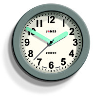 Jones Fab Contemporary Grey Quartz Clock