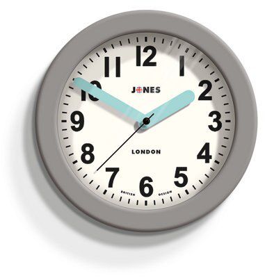 Jones Fab Contemporary Grey Quartz Clock