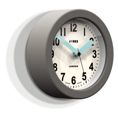 Jones Fab Contemporary Grey Quartz Clock