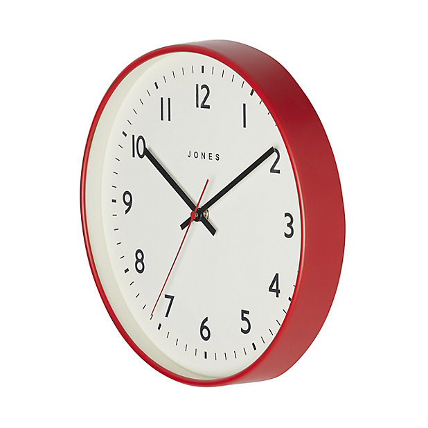 Jones Jam Contemporary Red Quartz Clock, Outdoor Garden Clocks B Q