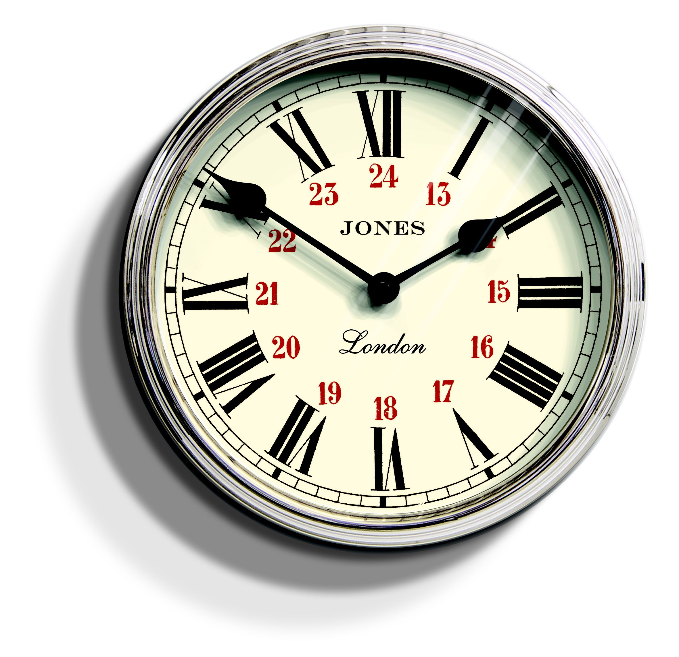 Jones Piccadilly Traditional Chrome effect Quartz Clock DIY at B&Q