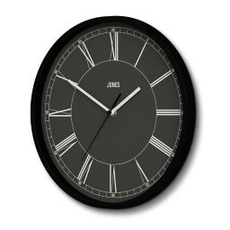 Jones Spartacus Contemporary Black Quartz Clock