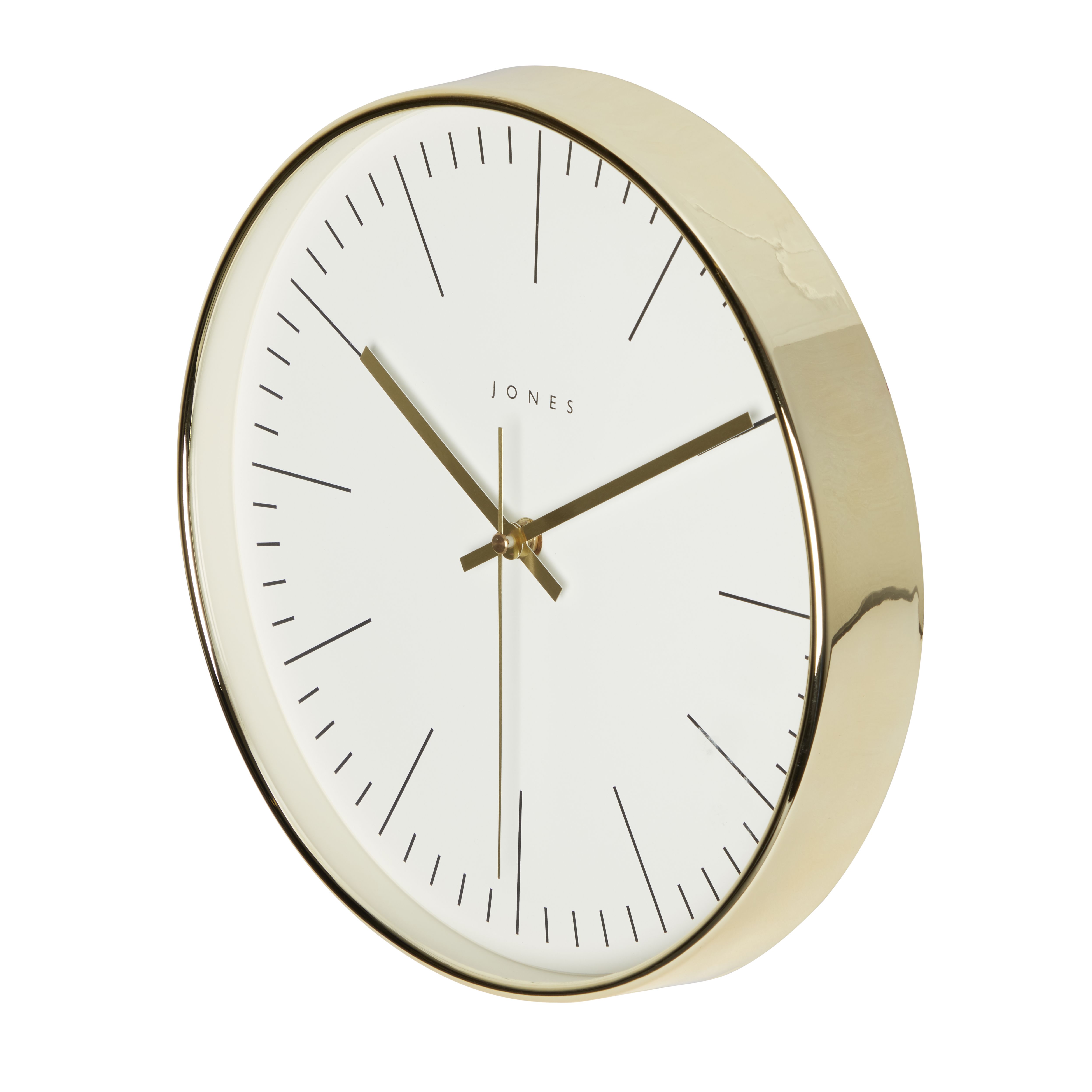 Jones Studio Contemporary Gold effect Quartz Clock DIY at B&Q