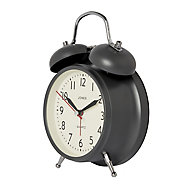 Jones Twin bell Grey Quartz Alarm clock