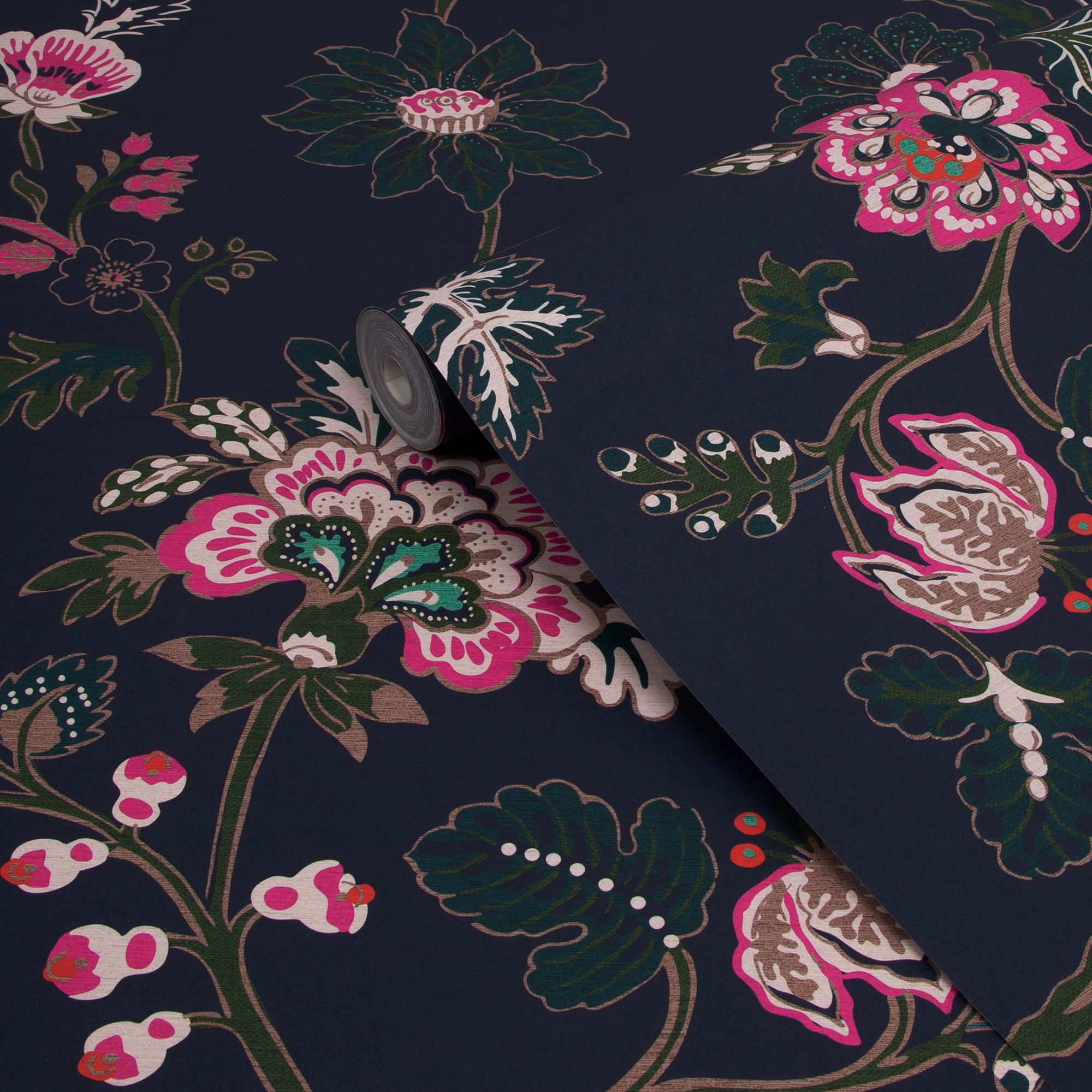 Joules Blue Cottage floral Smooth Wallpaper Sample