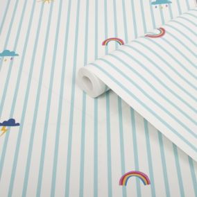 Joules Blue Whatever the weather icons Smooth Wallpaper Sample
