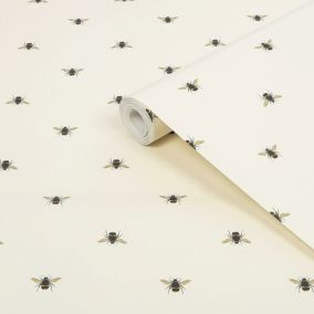 Joules Cream Bee Smooth Wallpaper