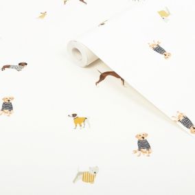 Joules Cream Harbour dog Smooth Wallpaper