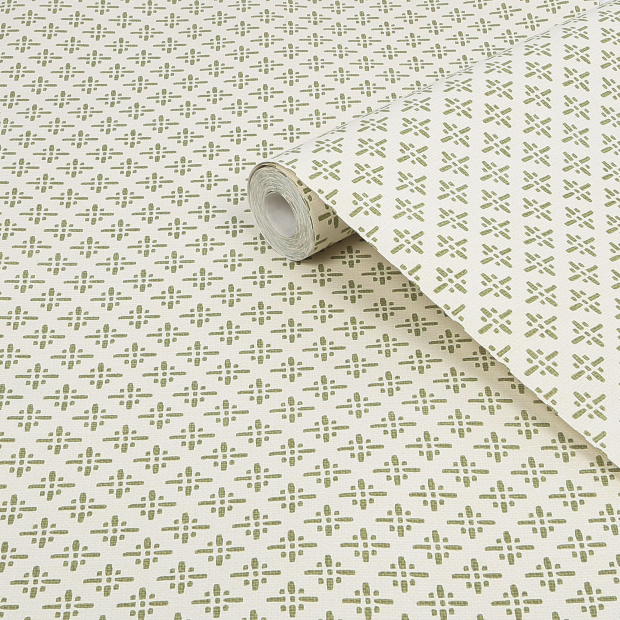 Joules Green Geometric Smooth Wallpaper