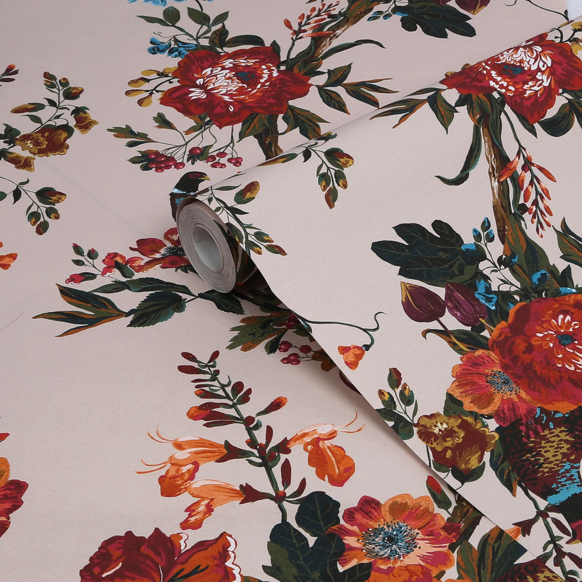 Joules Multicolour Floral forest Smooth Wallpaper Sample