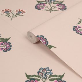 Joules Multicolour Floral Smooth Wallpaper Sample