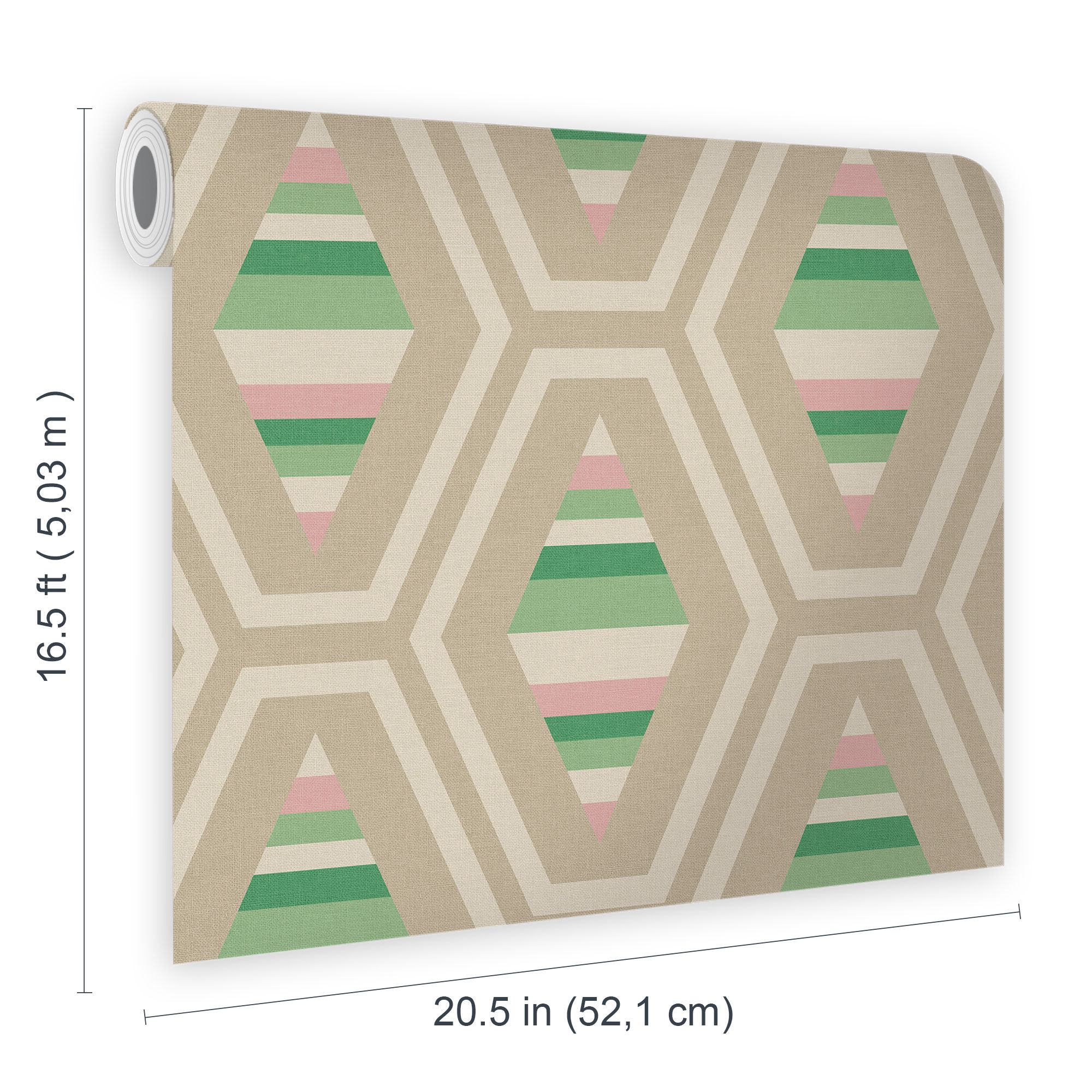 Joules Multicolour Geometric Smooth Wallpaper Sample