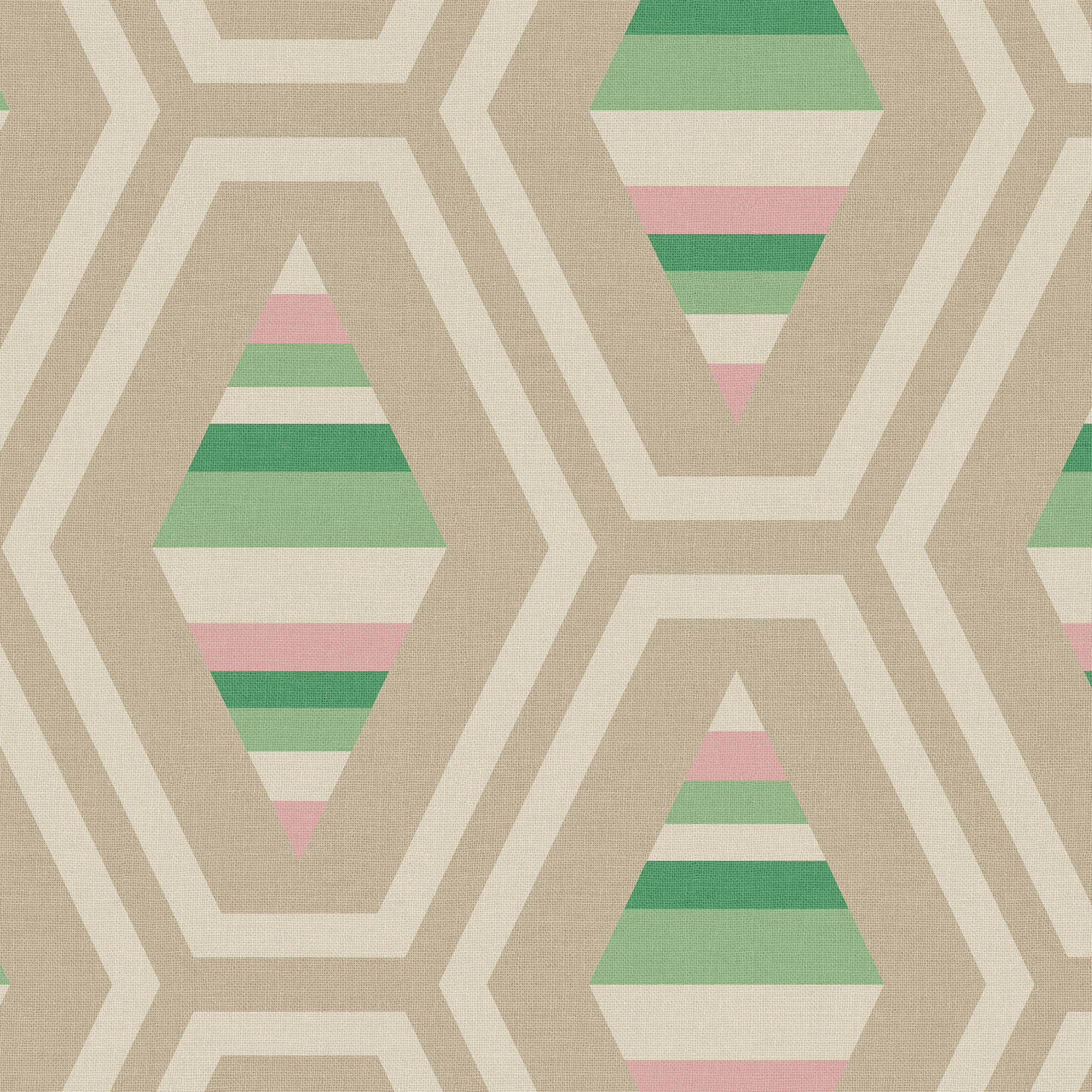 Joules Multicolour Geometric Smooth Wallpaper Sample