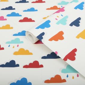 Joules Multicolour Rainbow cloud Smooth Wallpaper