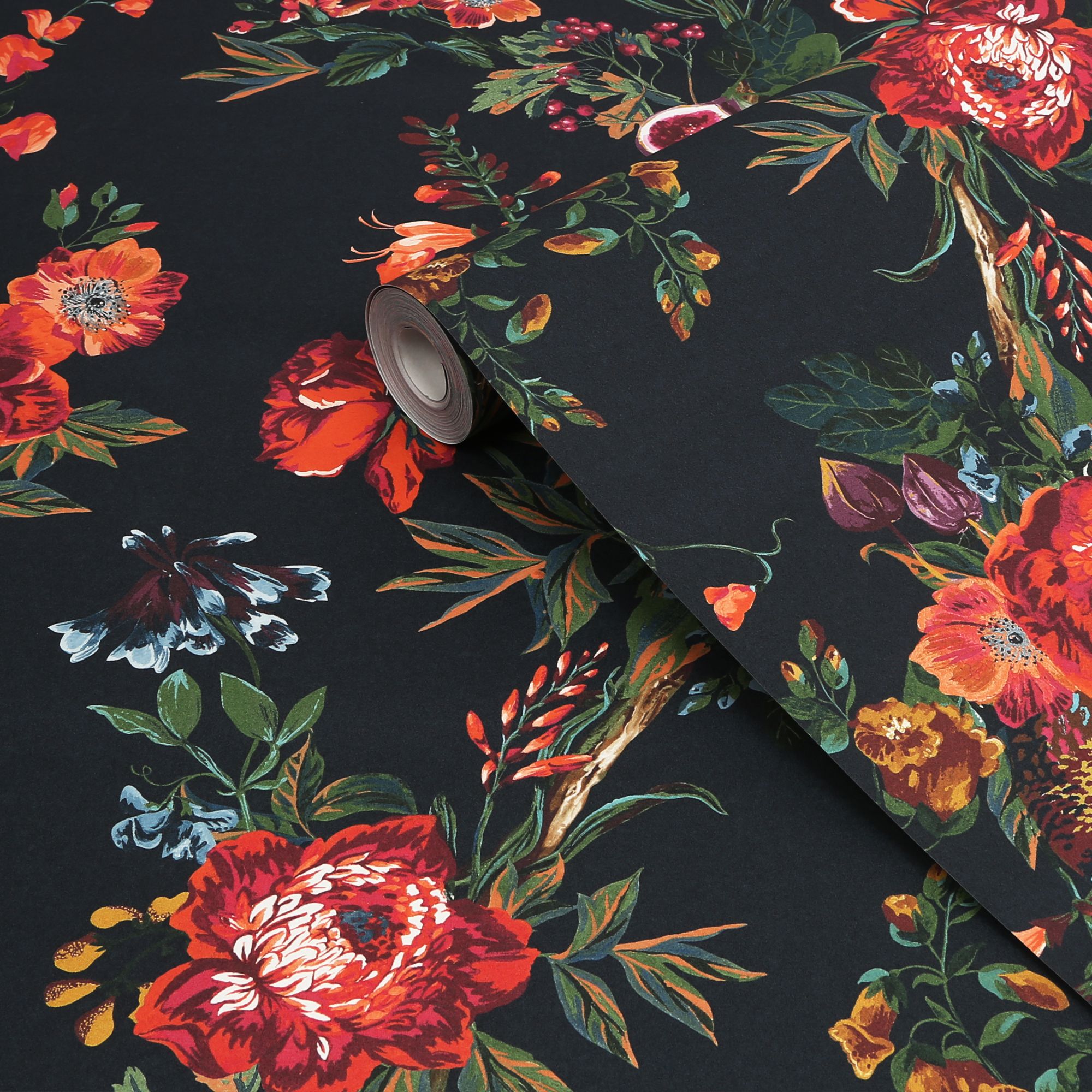 Joules Navy Floral forest Smooth Wallpaper Sample