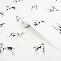 Joules White Dogs Smooth Wallpaper
