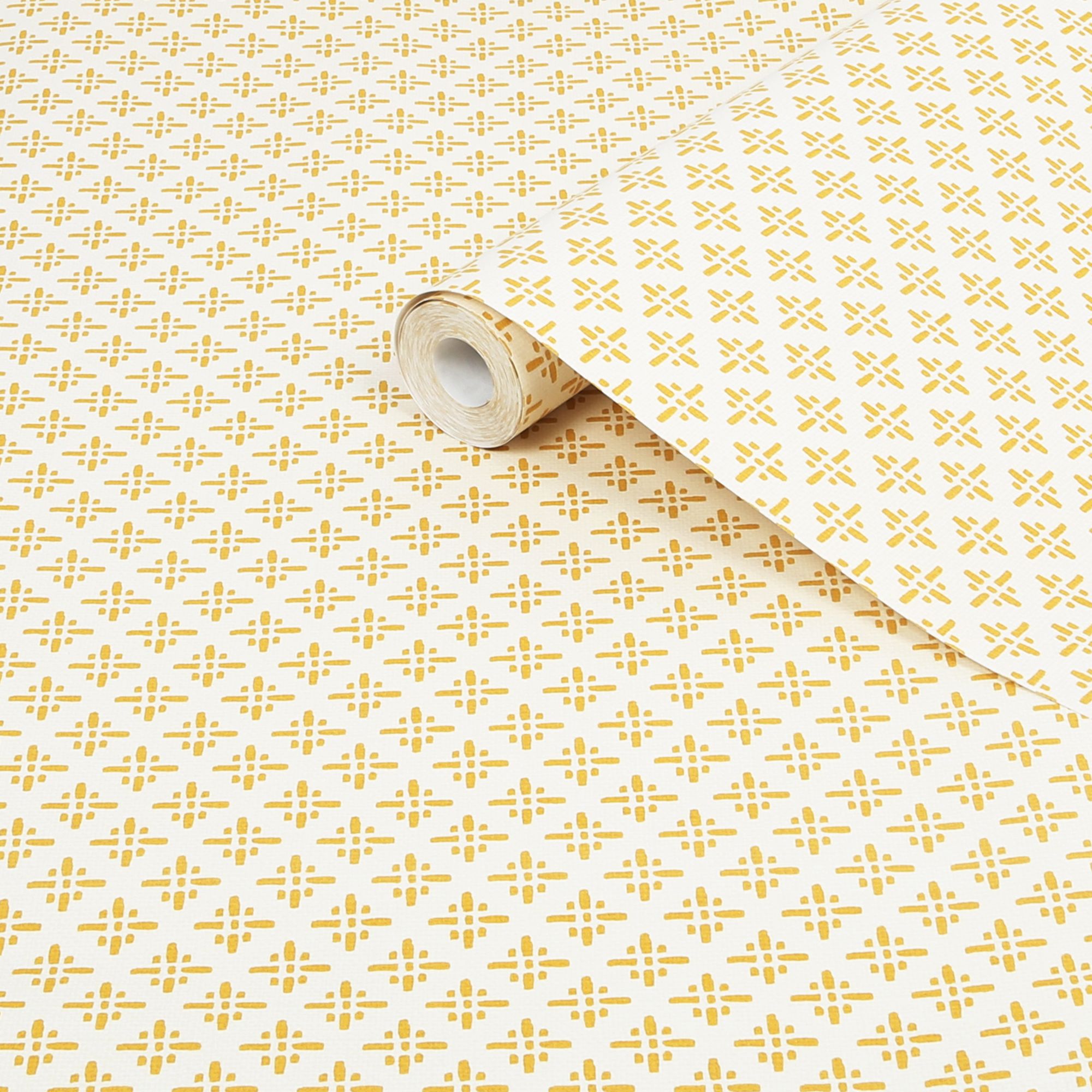 Joules Yellow Geometric Smooth Wallpaper Sample