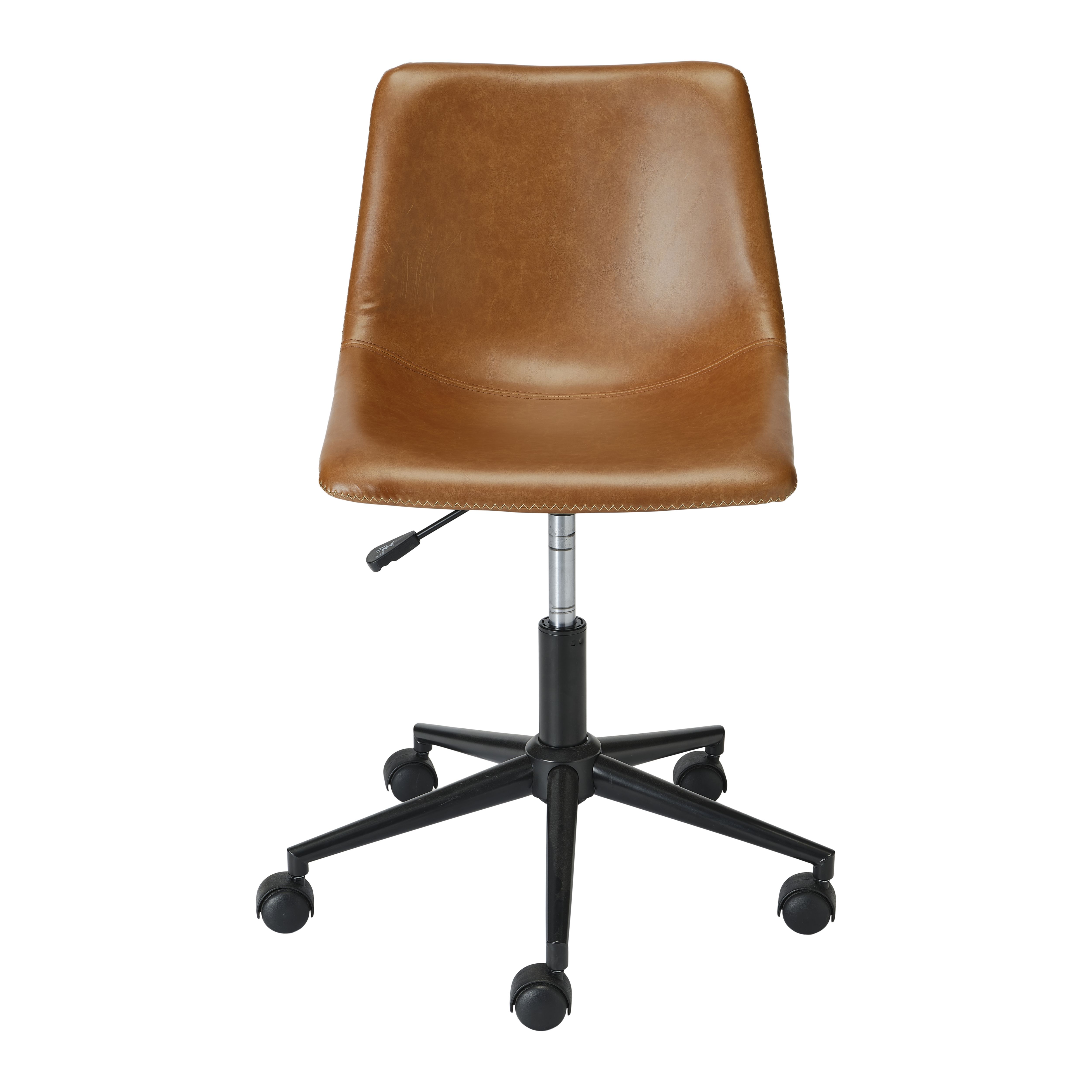 Jowan Brown Faux leather effect Office chair (H)840mm (W)465mm (D)500mm