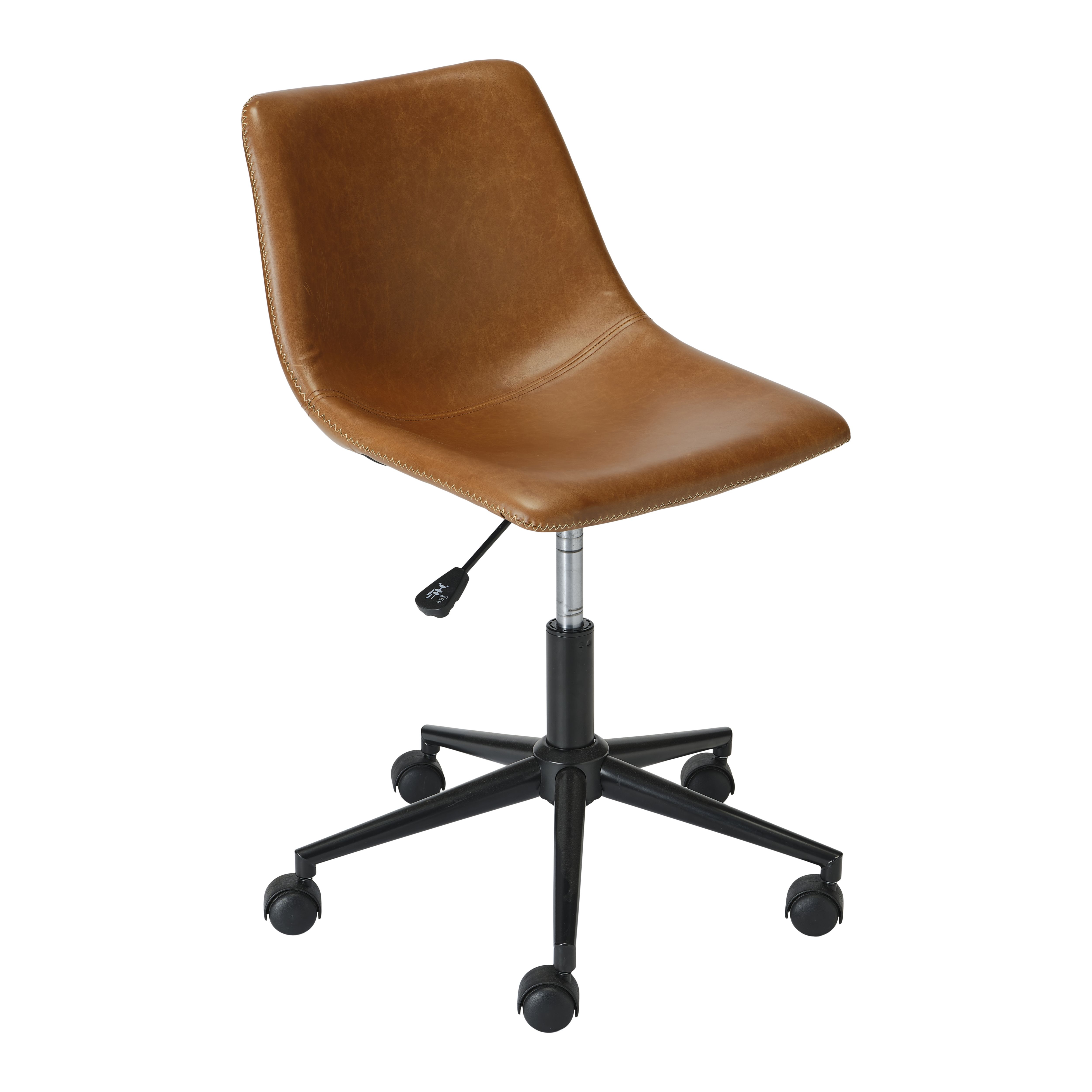 Jowan Brown Faux leather effect Office chair (H)840mm (W)465mm (D)500mm