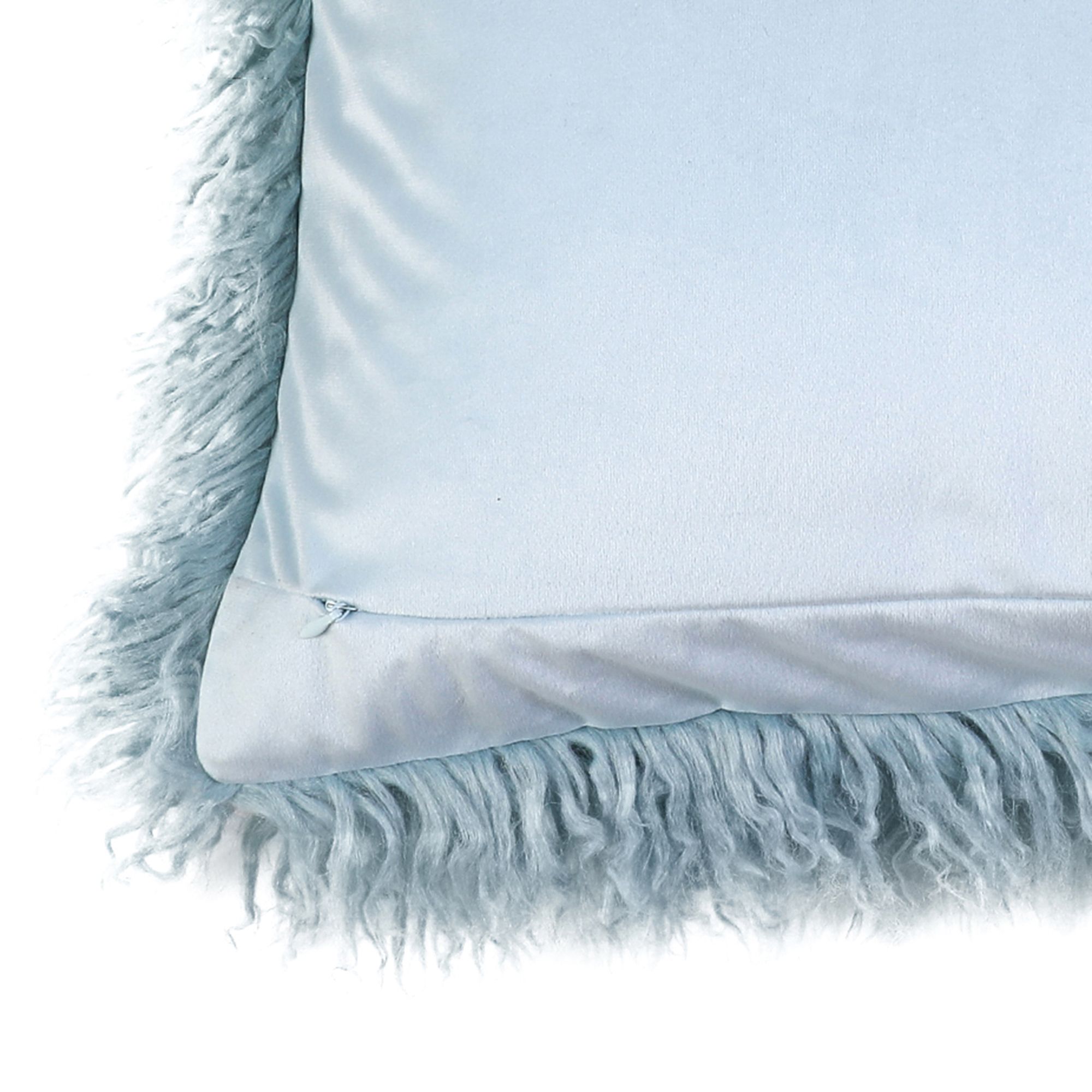 Light blue fur outlet pillow