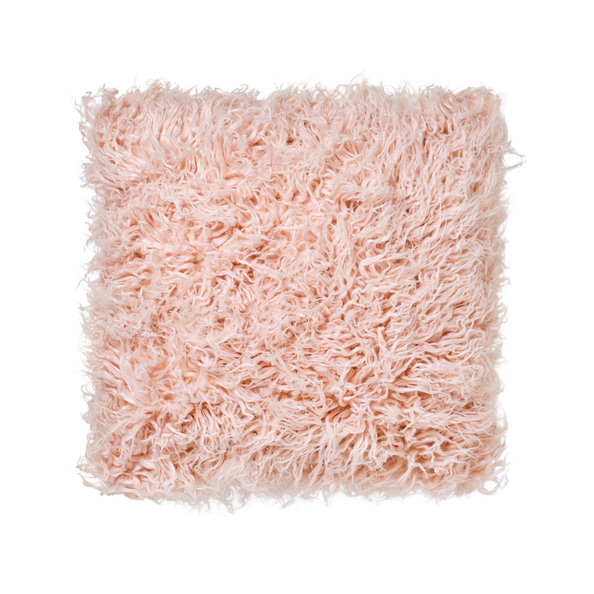 Joyau Pink Faux fur effect Indoor Cushion, (L)45cm x (W)45cm