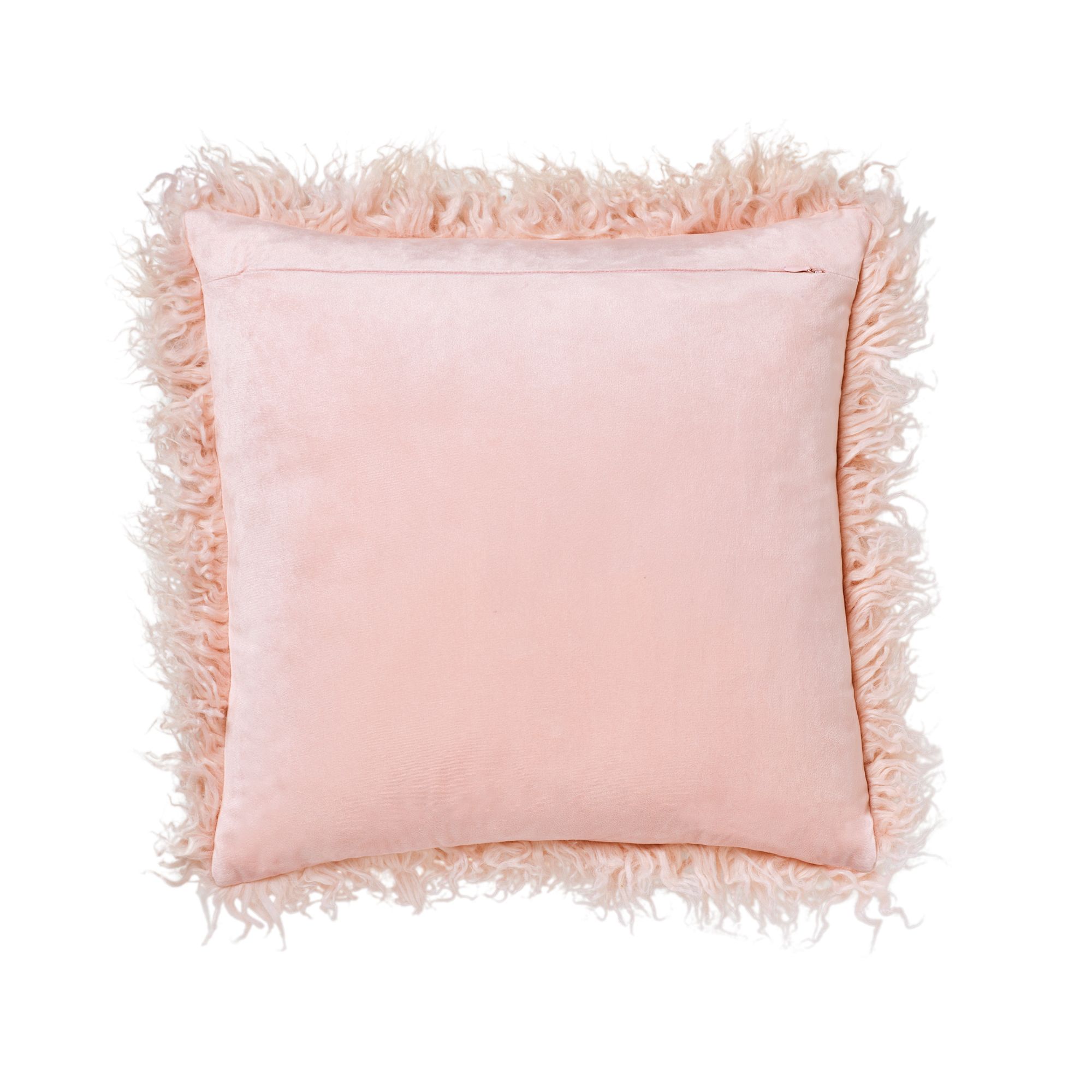 Joyau Pink Faux fur effect Indoor Cushion, (L)45cm x (W)45cm