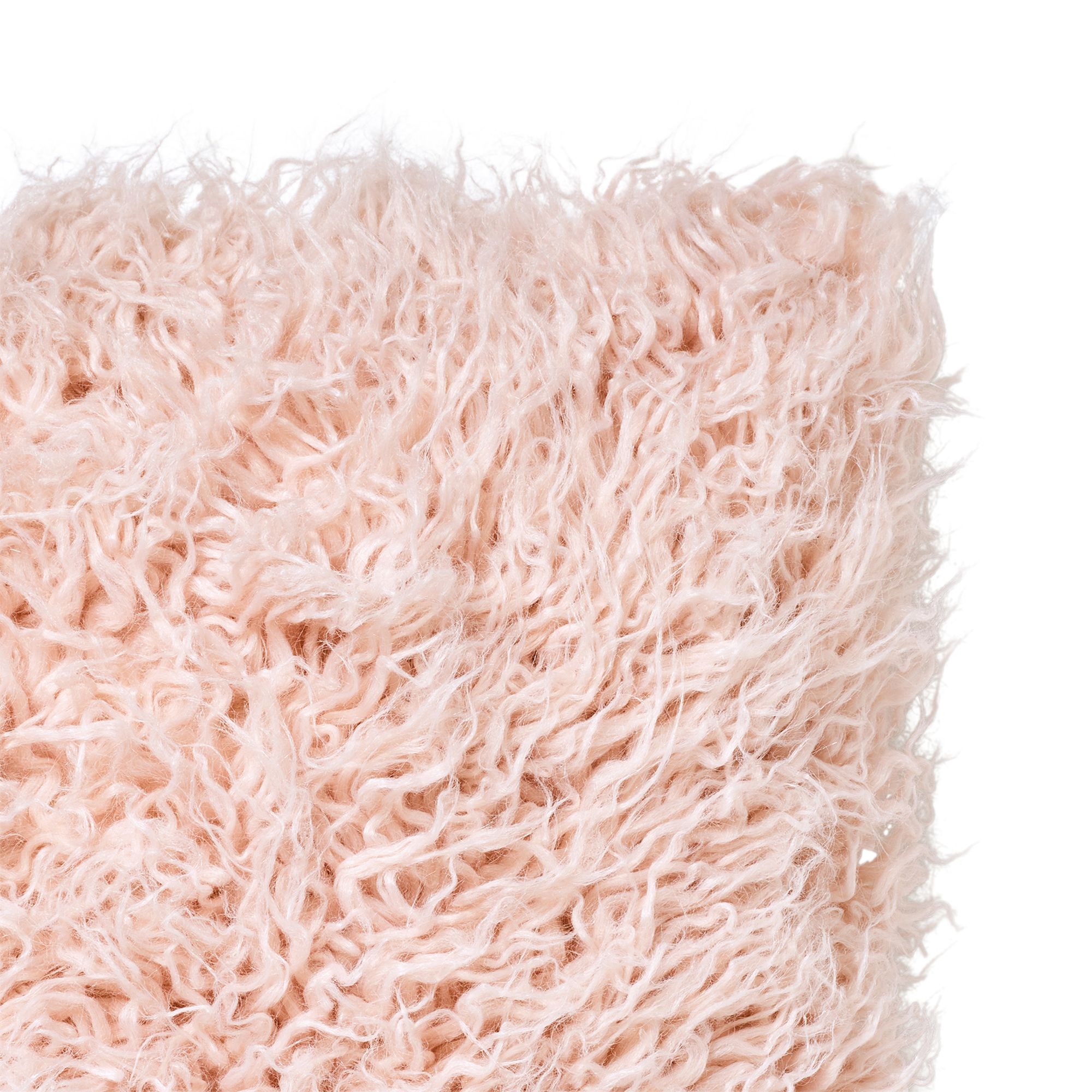 Joyau Pink Faux fur effect Indoor Cushion, (L)45cm x (W)45cm