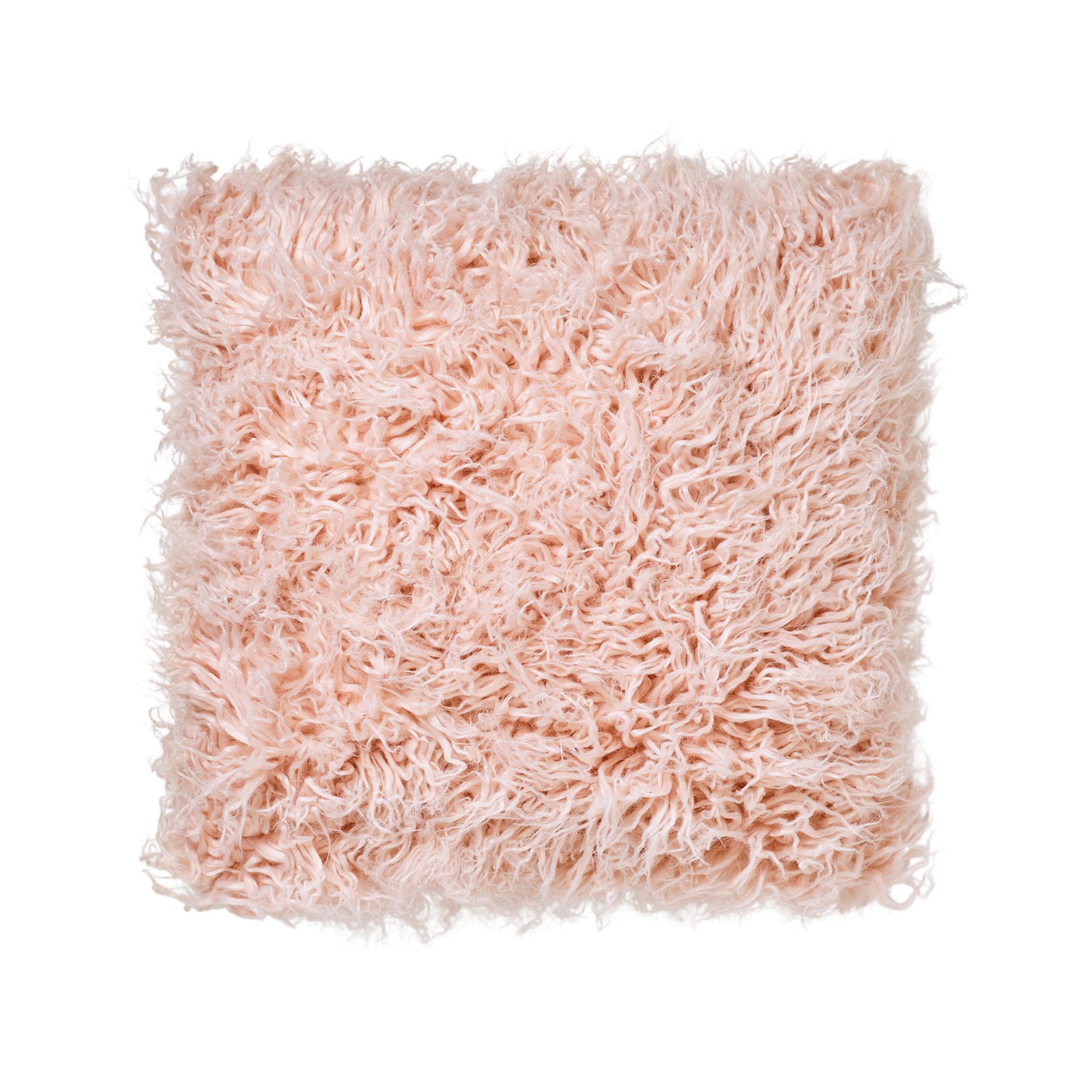 Fluffy blush pink cushion best sale