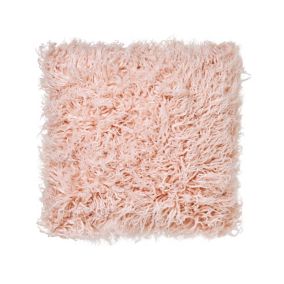 Joyau Pink Faux fur Indoor Cushion (L)45cm x (W)45cm