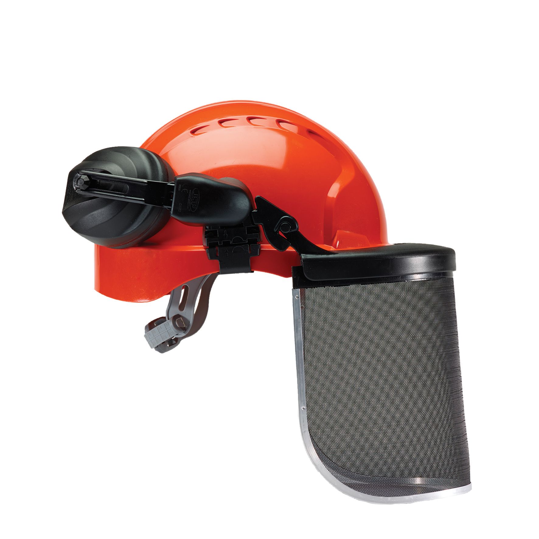 JSP Orange & black Forestry helmet with Ear defenders & visor