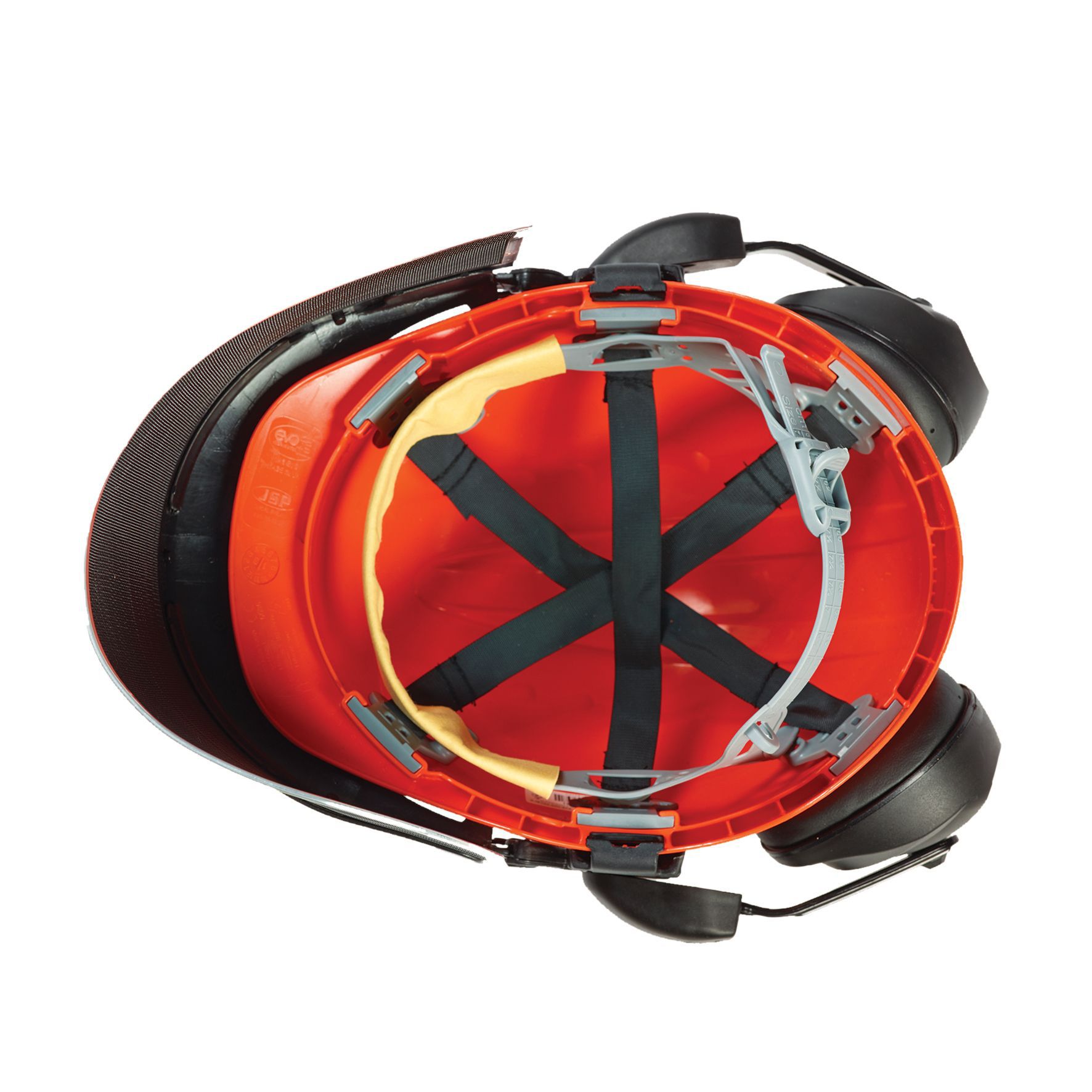 JSP Orange & black Forestry helmet with Ear defenders & visor