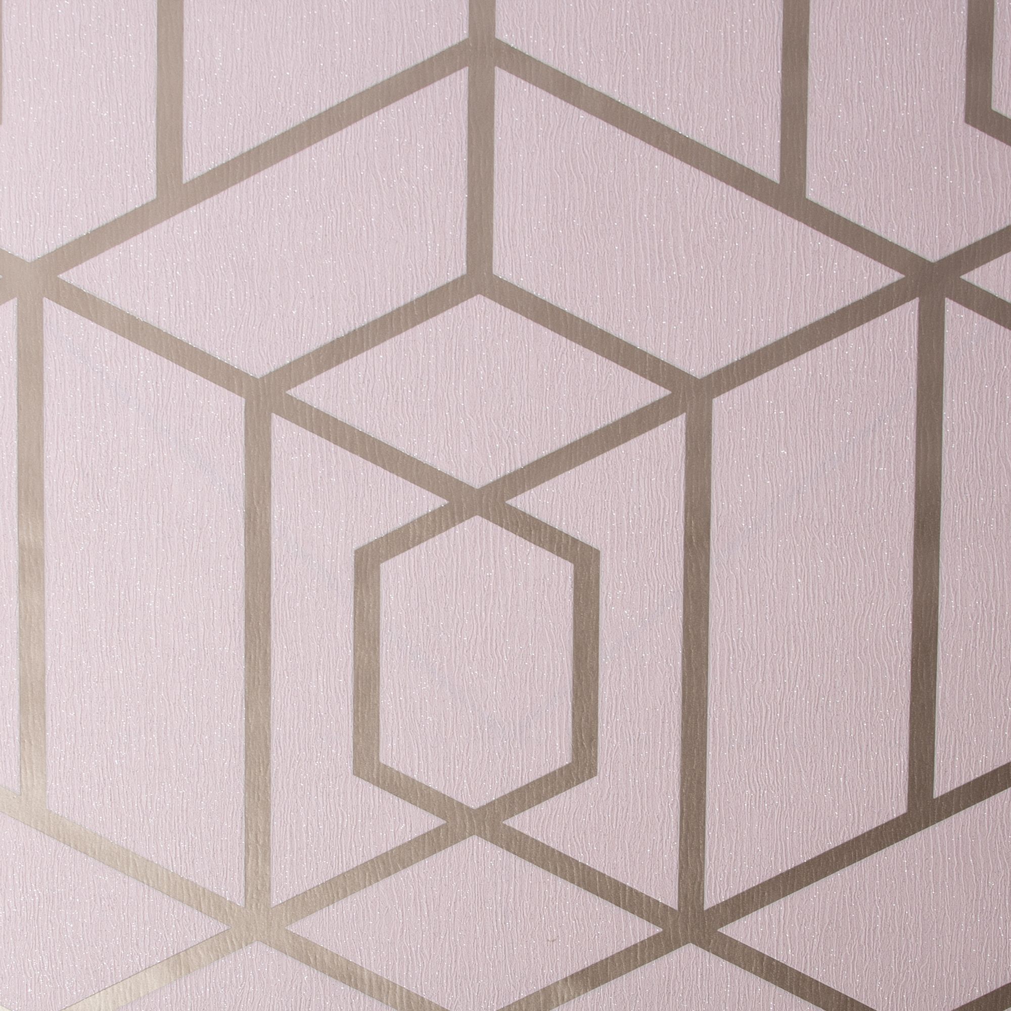 Julien MacDonald Disco vogue Pink Geometric Metallic effect Smooth Wallpaper DIY at B&Q