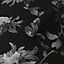 Julien MacDonald Fabulous Black & grey Floral Glitter effect Smooth Wallpaper Sample