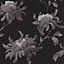 Julien MacDonald Fabulous Black & grey Glitter effect Floral Smooth Wallpaper Sample