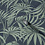 Julien MacDonald Honolulu Green & navy Leaves Glitter effect Smooth Wallpaper