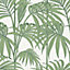 Julien MacDonald Honolulu Palm green Foliage Glitter effect Textured Wallpaper Sample