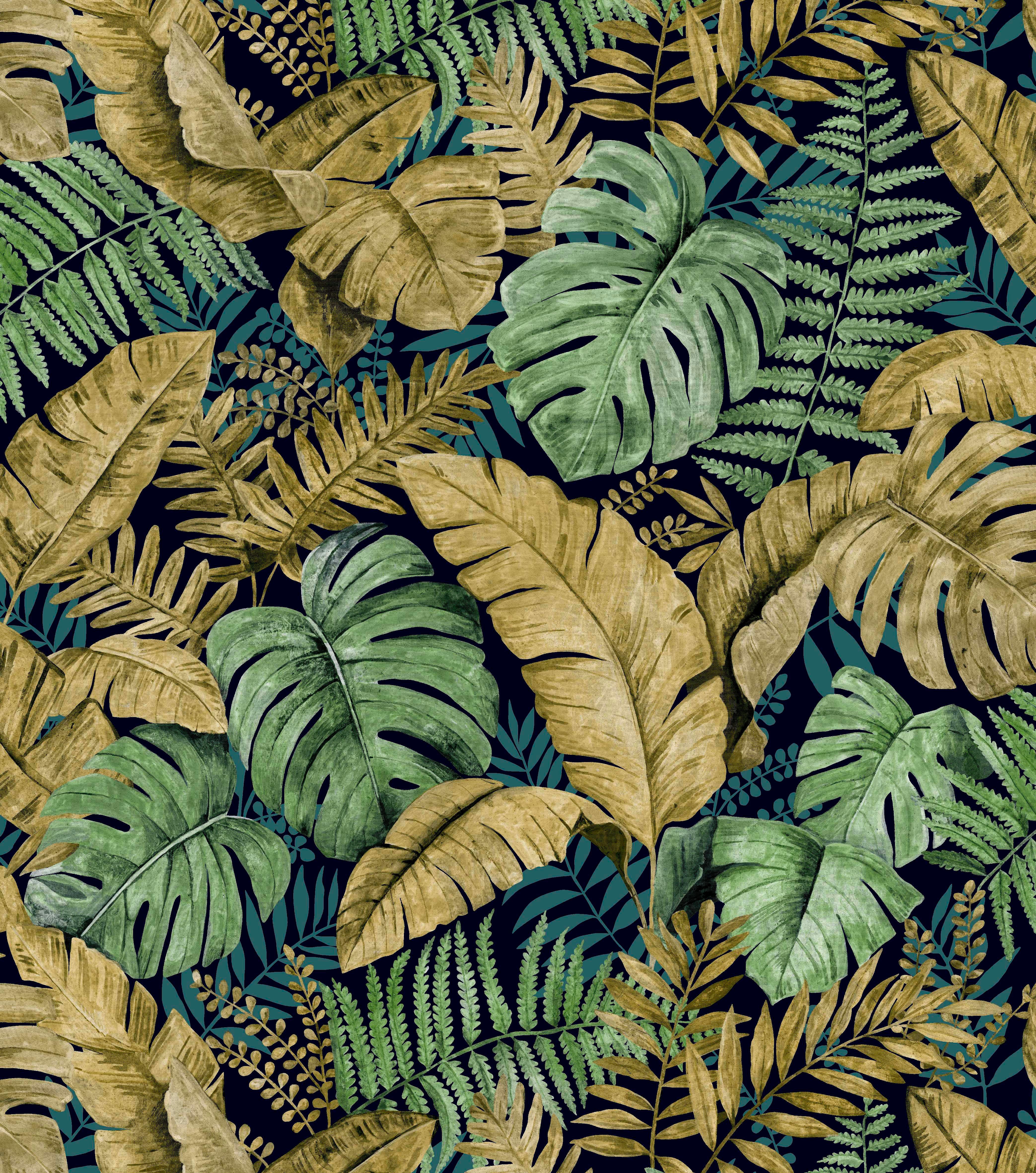 JUNGLE CANOPY OCHRE WALLPAPER DIY at B&Q