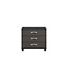 Juno Textured Black & graphite 3 Drawer Chest of drawers (H)710mm (W)800mm (D)420mm