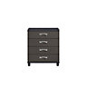 Juno Textured Black & graphite 4 Drawer Chest of drawers (H)910mm (W)800mm (D)420mm